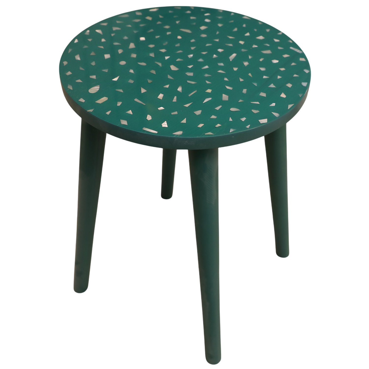 Artistic Msadaf Accent Green Table – 39cm Diameter