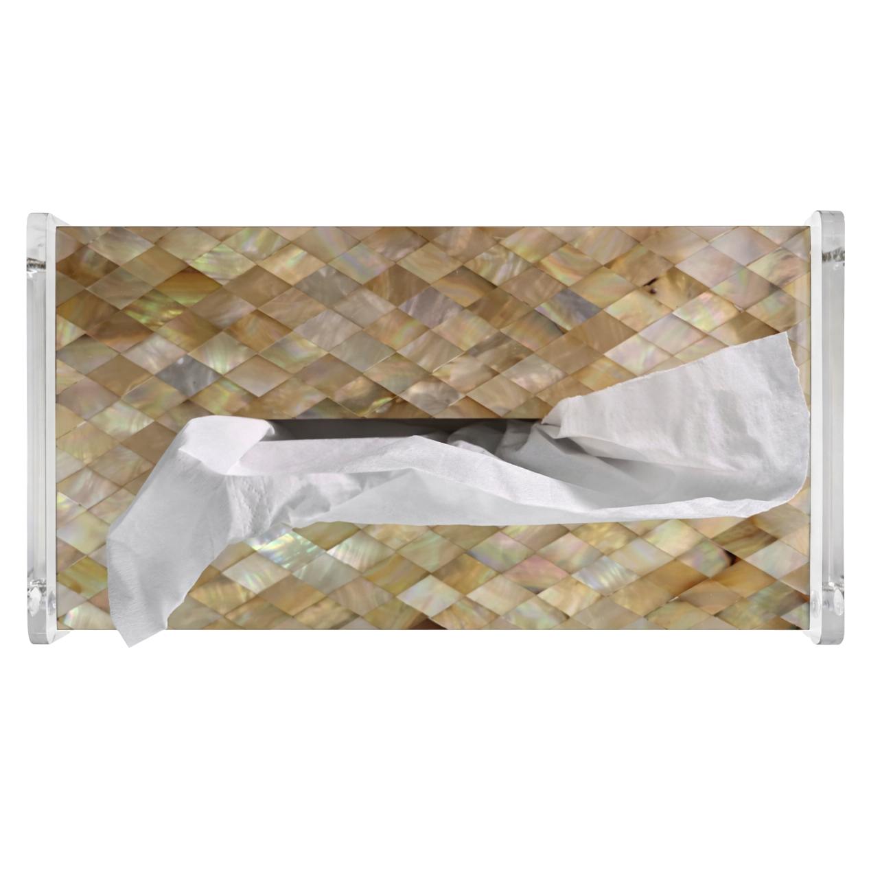 Brownie Msadaf Pearl Facial Tissue Holder – Elegant Rectangular Design
