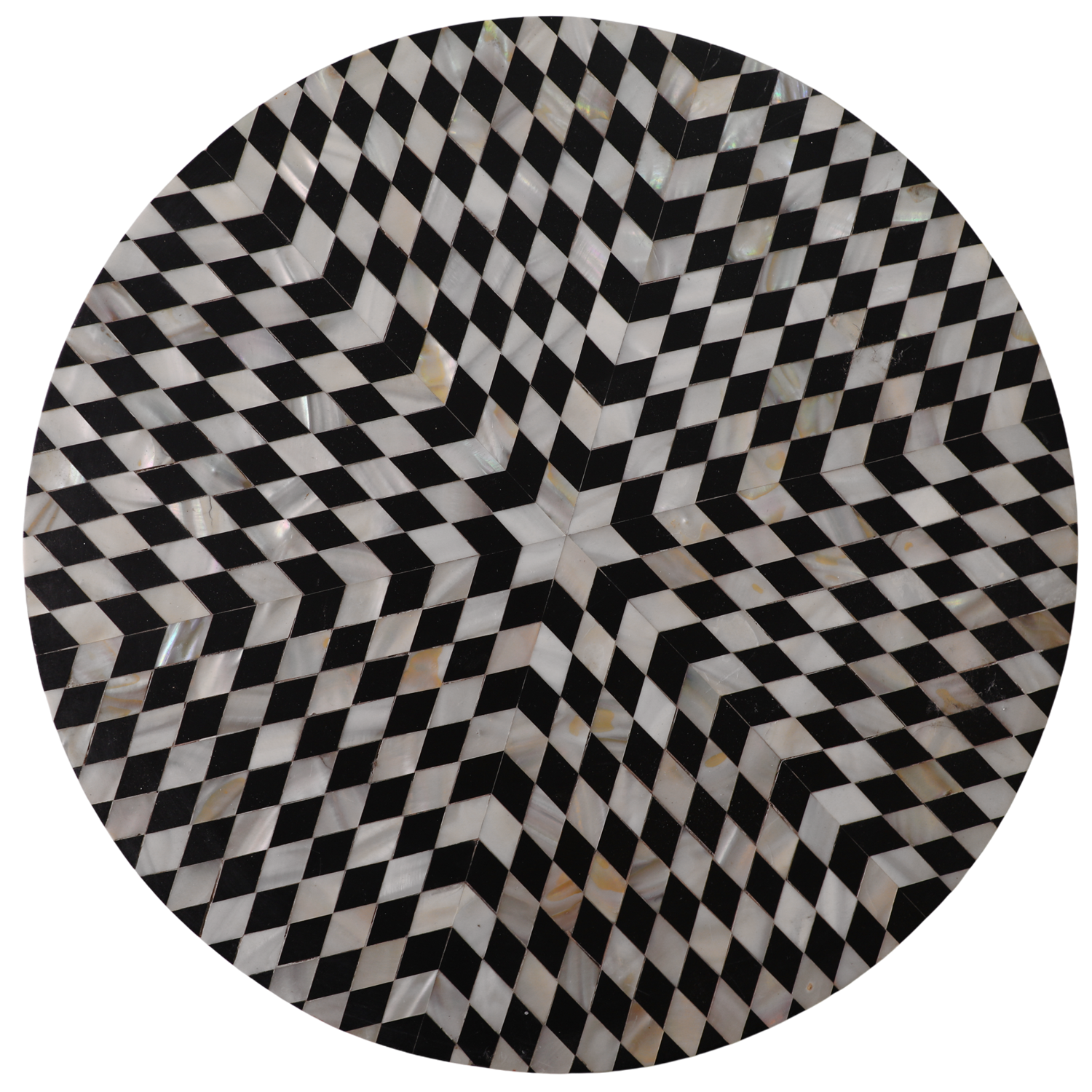 Decorative Msadaf 40cm – Black & White Illusion Pattern