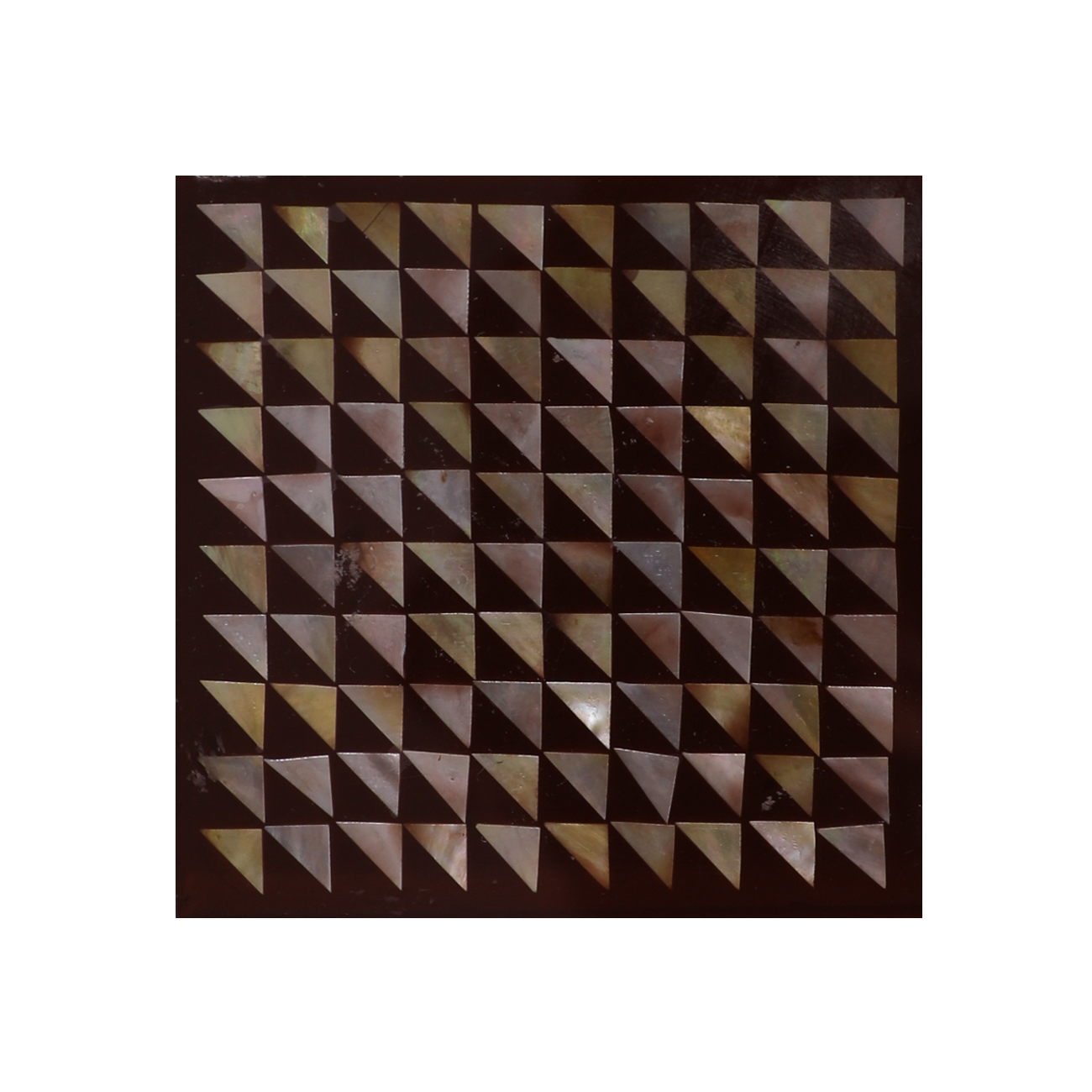 Decorative Msadaf Under Cup – Brown Triangular Mosaic