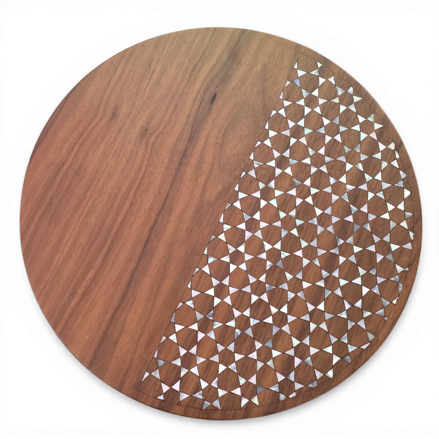 Handcrafted Walnut Side Table with Sadaf Inlay