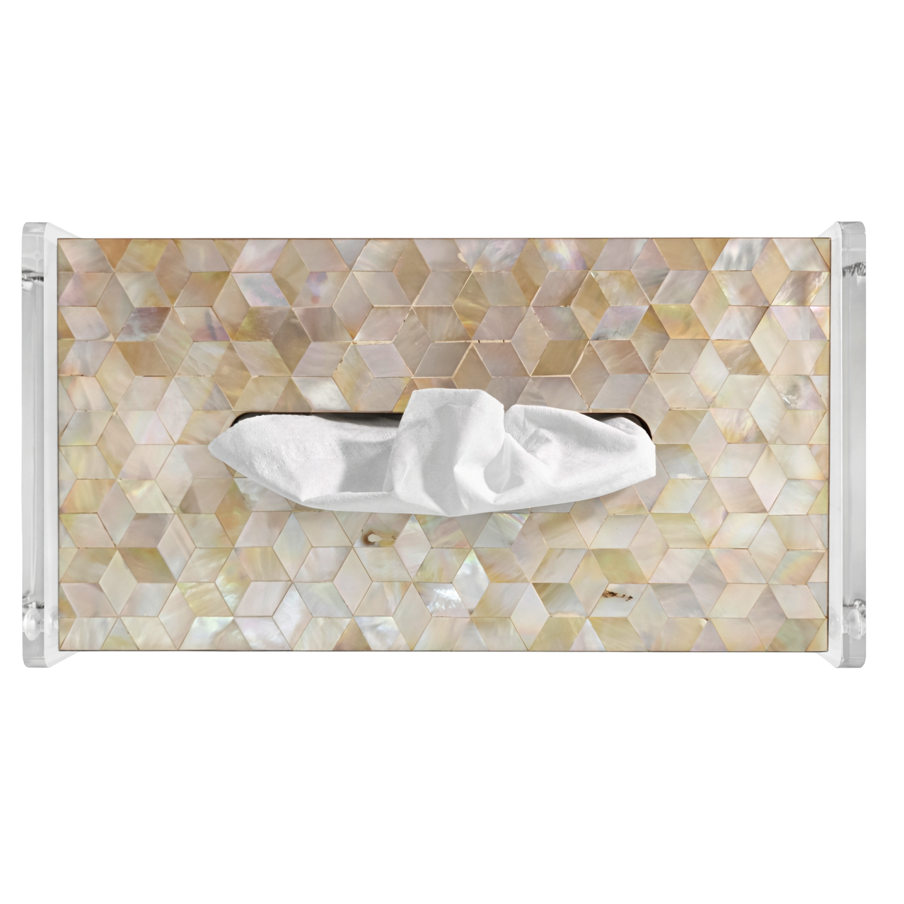 Lozongo Msadaf Pearl Facial Tissue Holder – Elegant Rectangular Design