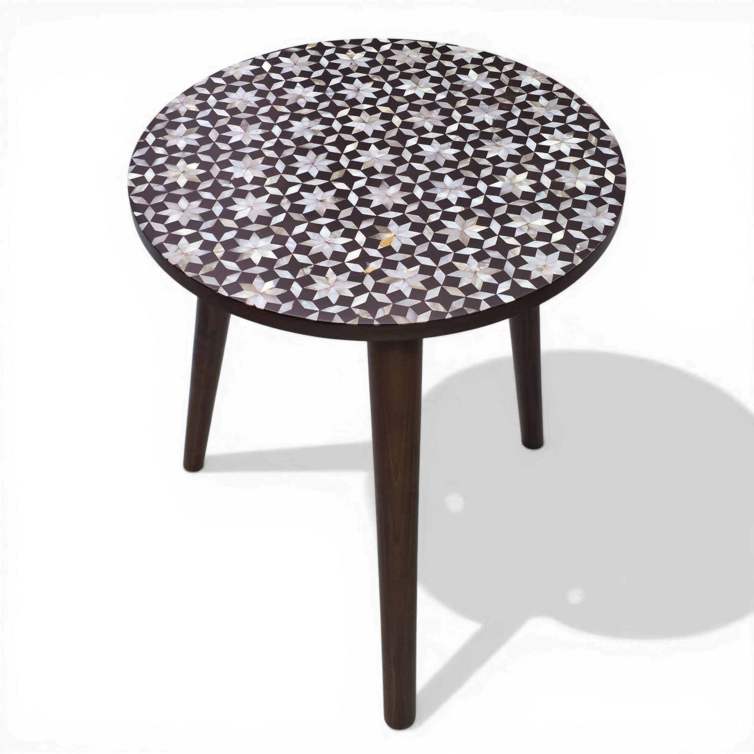 Luxury Starburst Msadaf Side Table Handcrafted Mother of Pearl Mosaic Coffee Table