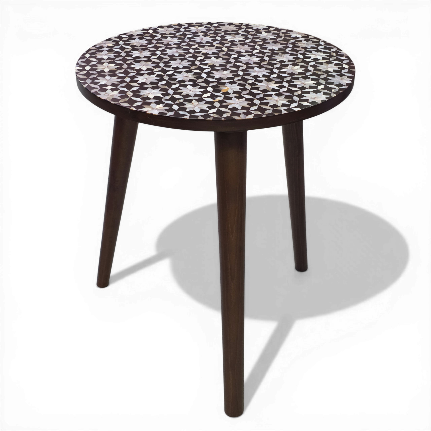 Luxury Starburst Msadaf Side Table Handcrafted Mother of Pearl Mosaic Coffee Table