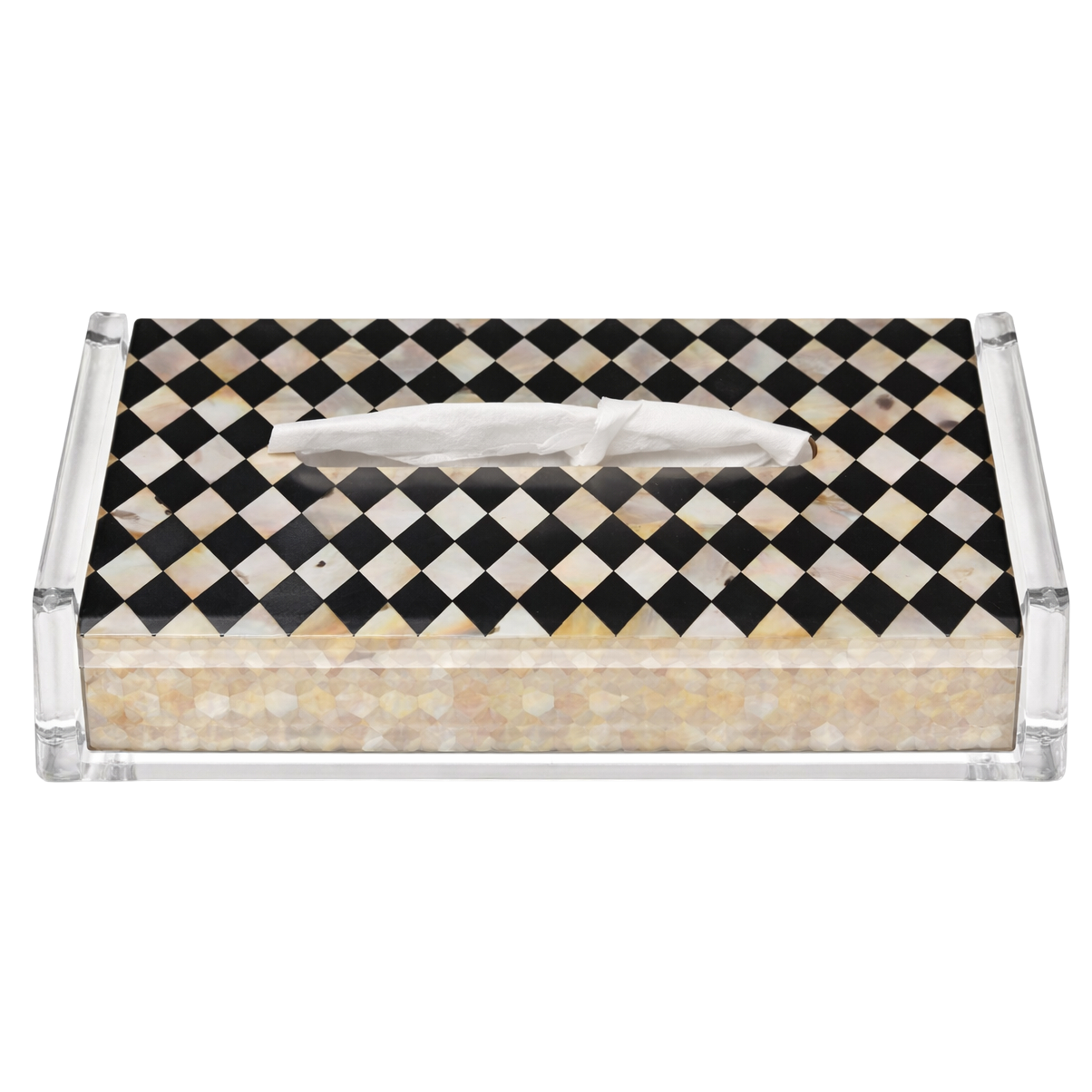 Recto Pearl Facial Tissue Holder – Handcrafted Mother-of-Pearl Luxury Cover