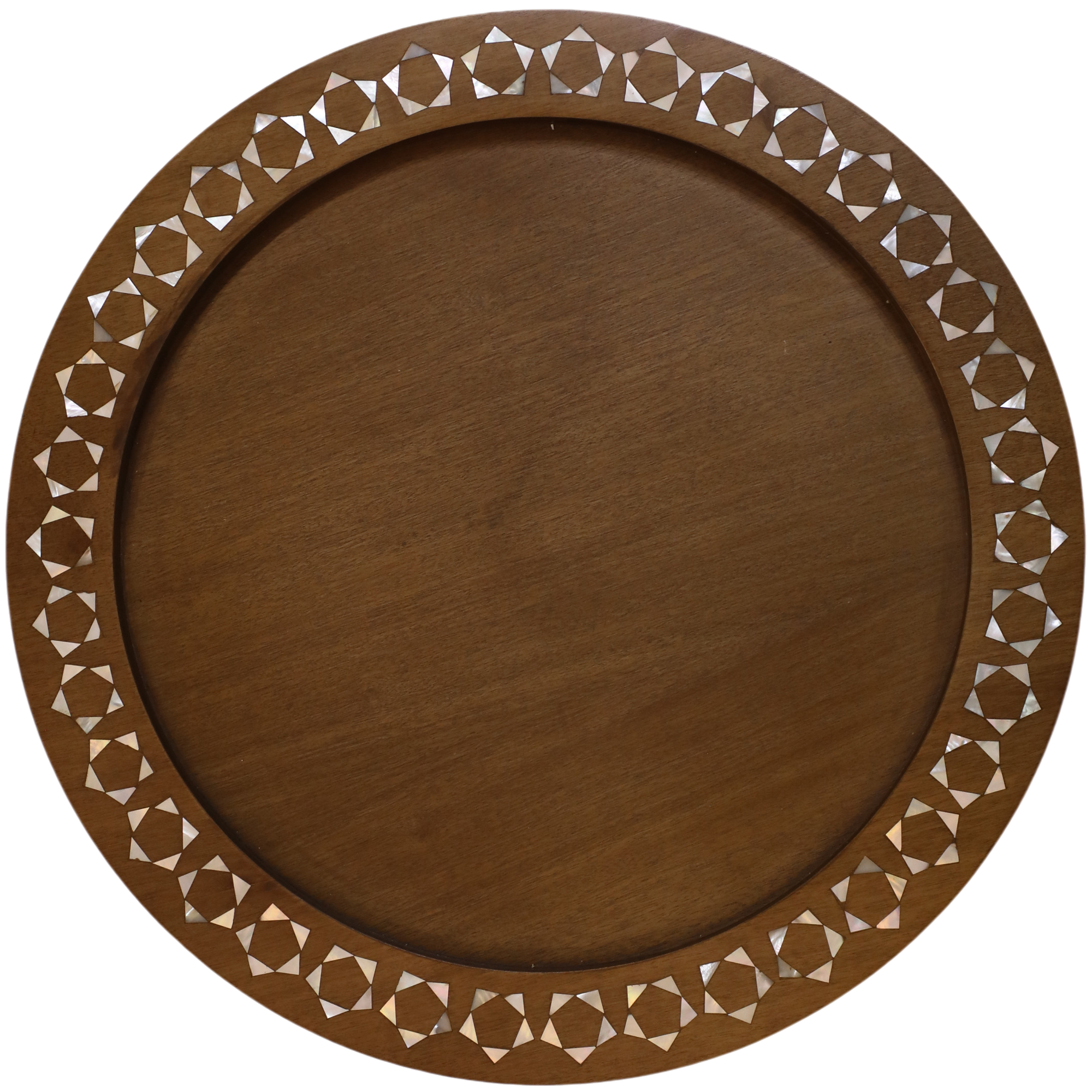 Trailer Large Msadaf Inlay Tray with Mahogany Wood Elegance