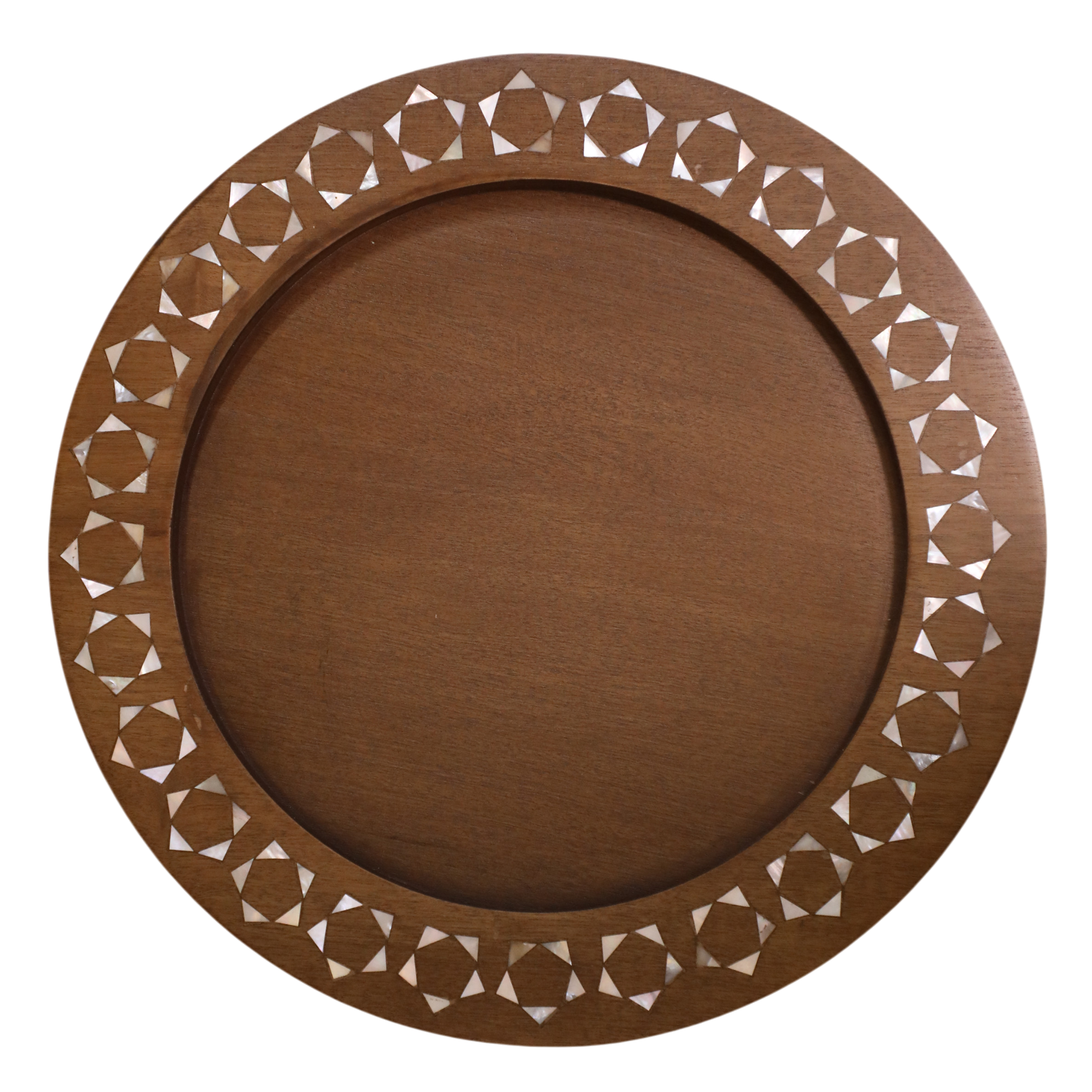 Trailer Medium Msadaf Inlay Tray with Mahogany Wood Elegance