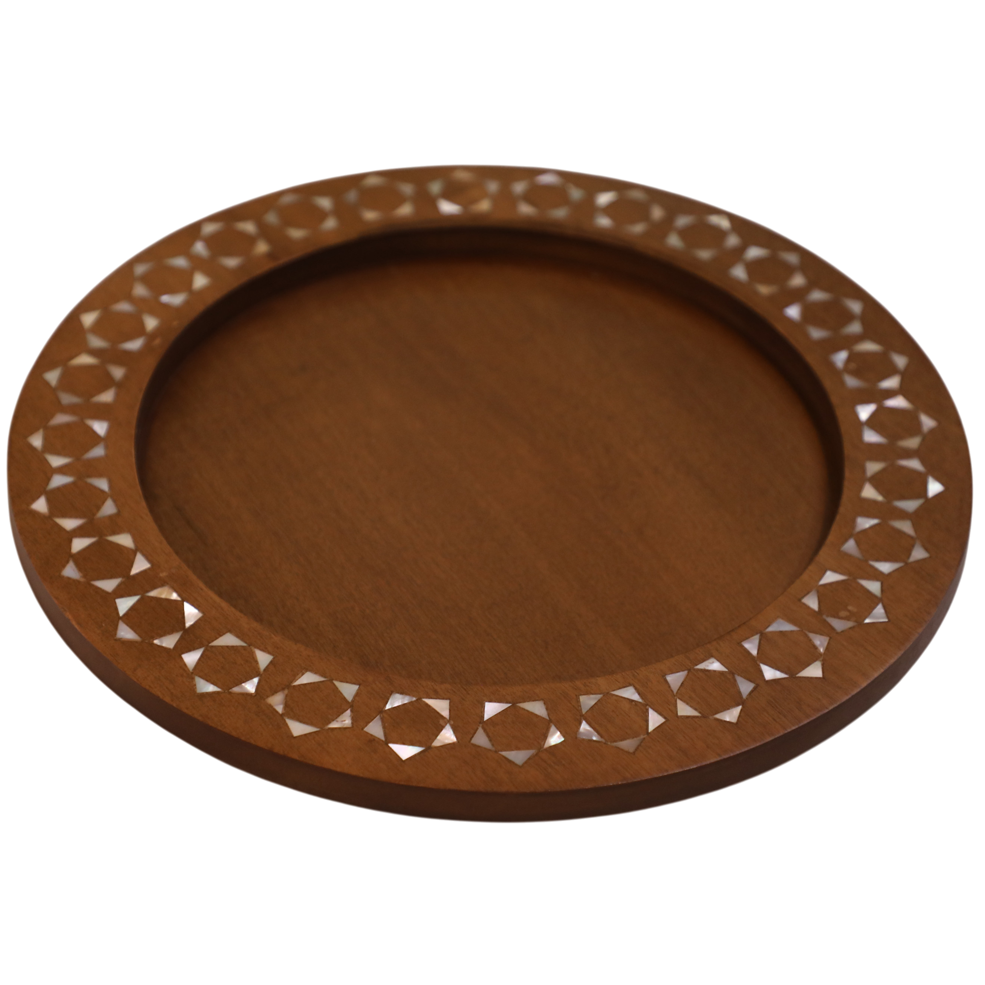 Trailer Medium Msadaf Inlay Tray with Mahogany Wood Elegance