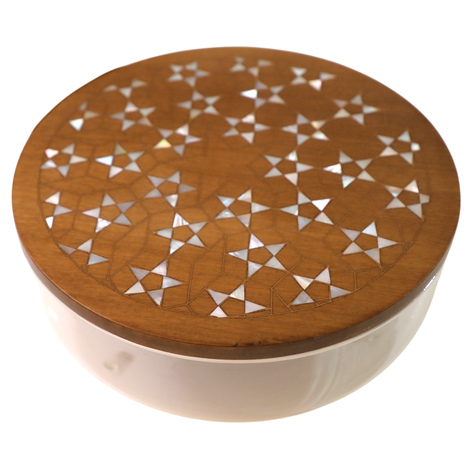 Zakharif 4 Wooden Inlaid Lid – 15 cm Decorative Food Holder
